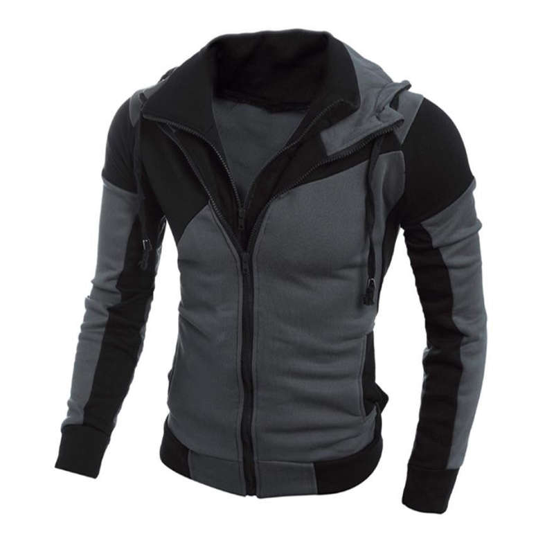 Winter Long Sleeve Hoodie Jacket - Black / M