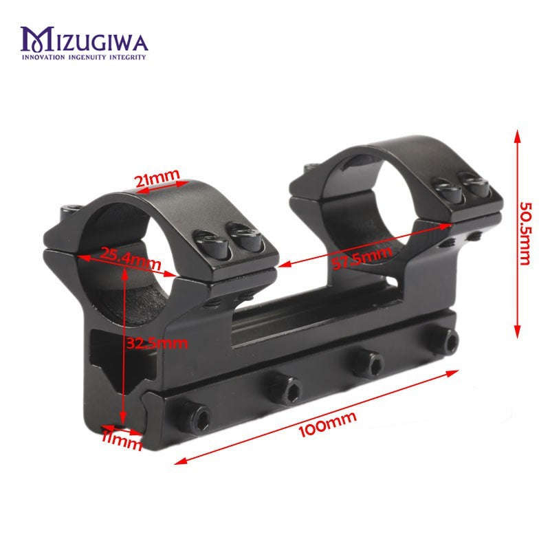 Tactical 25.4 mm One Piece Double Scope Rings Higher Mount Dovetail Ring 11mm Weaver Rail