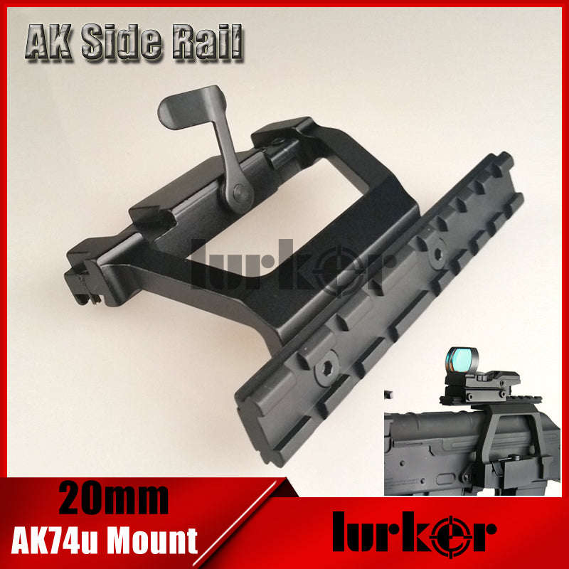 Tactical AK 74U Mount Quick release 20mm AK Side Rail Lock Scope Mount Base for AK 74U Rifle