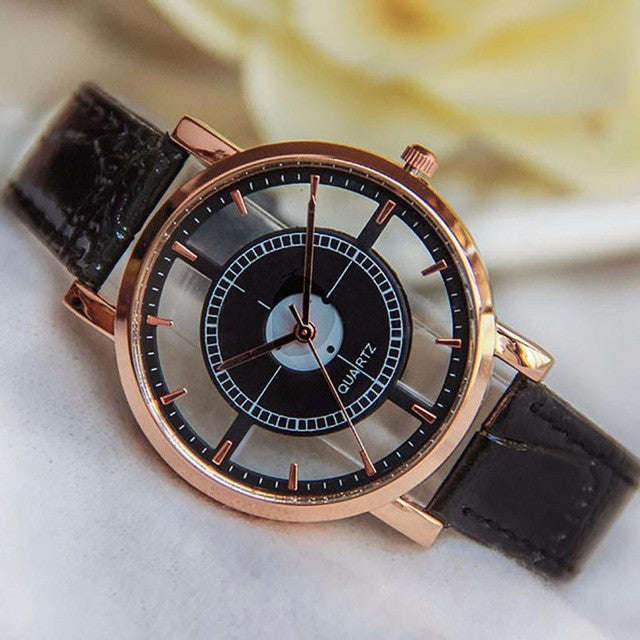 Women Neutral Hollow Analog Quartz Wrist Delicate Watch Luxury Casual Womens Watches