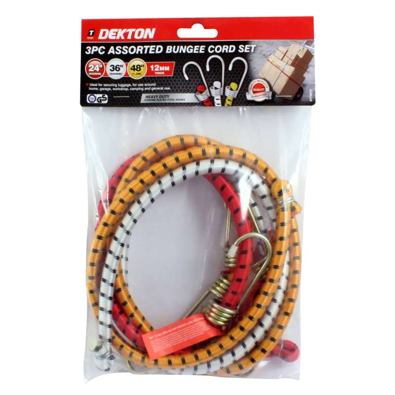 DEKTON 3PC Assorted Bungee Cord Set