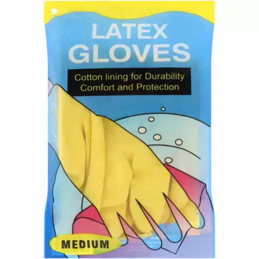 Medium Yellow Latex Gloves