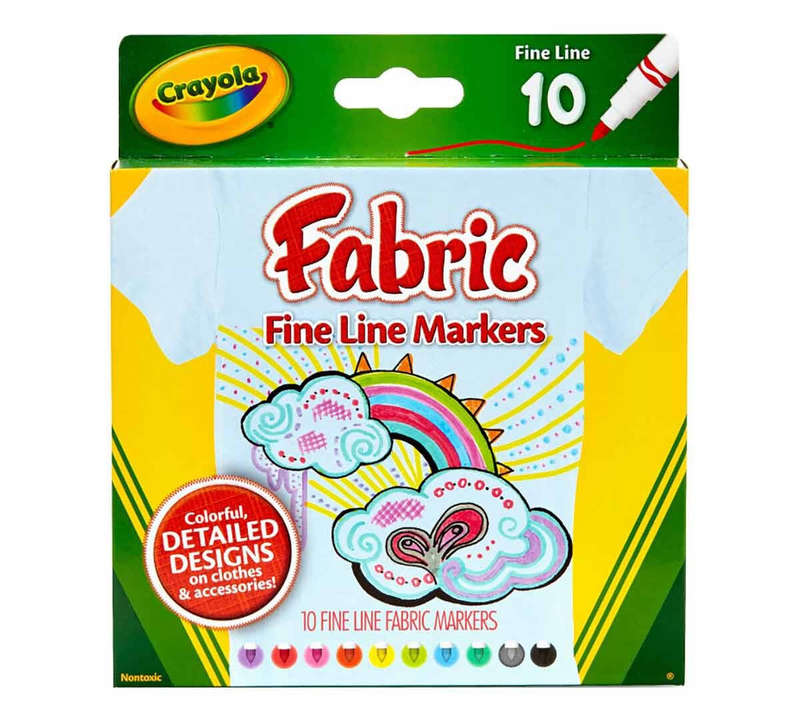 Crayola Fine Line Fabric Markers 10 Piece - 58-8633
