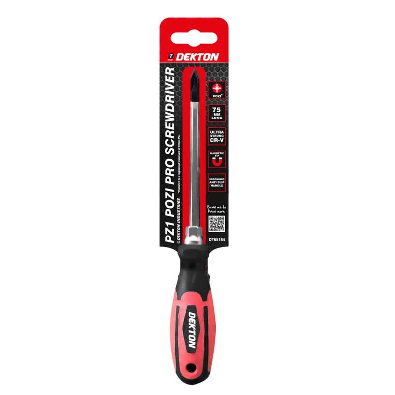 DEKTON Pozi No.1 x 75mm Pro Screwdriver