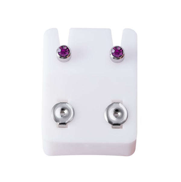 Birthstone Stainless Steel Surgical Stud Earrings -