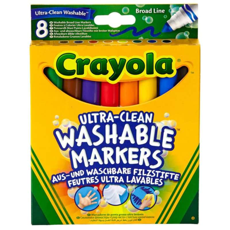 Crayola 8 Piece Washable Ultra Clean Broadline Markers