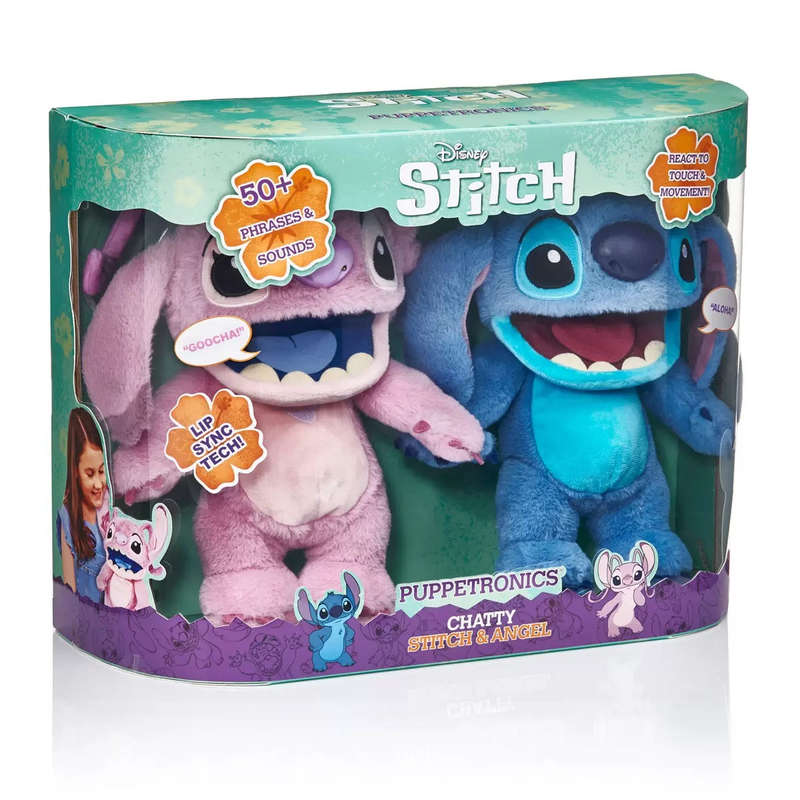 Disney Chatty Stitch & Angel Puppetronic Twin Pack