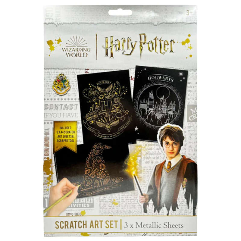 Harry Potter Wizarding World Metallic Scratch Art & Scraper Set 3 Piece