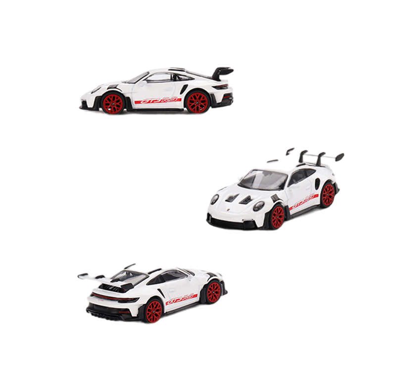 Mini GT Porsche 911 992 GT3 RS White with Pyro Red 1:64 Model