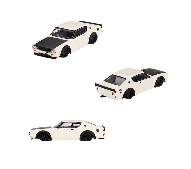 Mini GT Nissan Skyline Kenmeri Liberty Walk White 1:64 Model