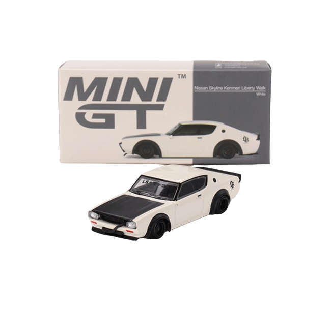 Mini GT Nissan Skyline Kenmeri Liberty Walk White 1:64 Model