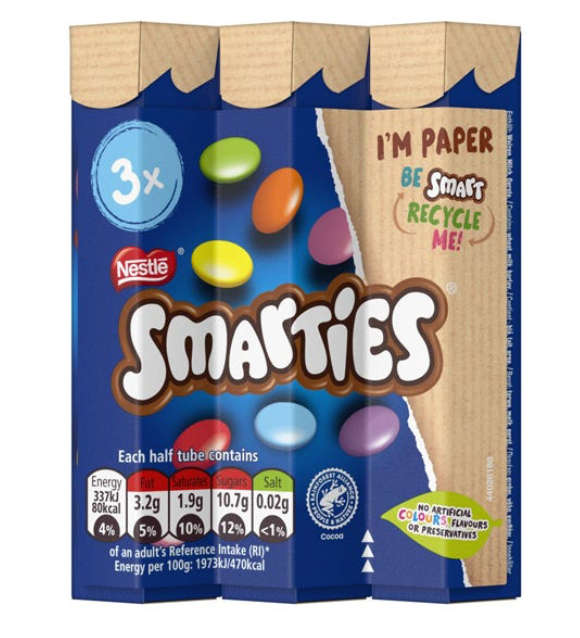 NESTLE SMARTIES HEXATUBE 3 PACK (3X34G) 102G