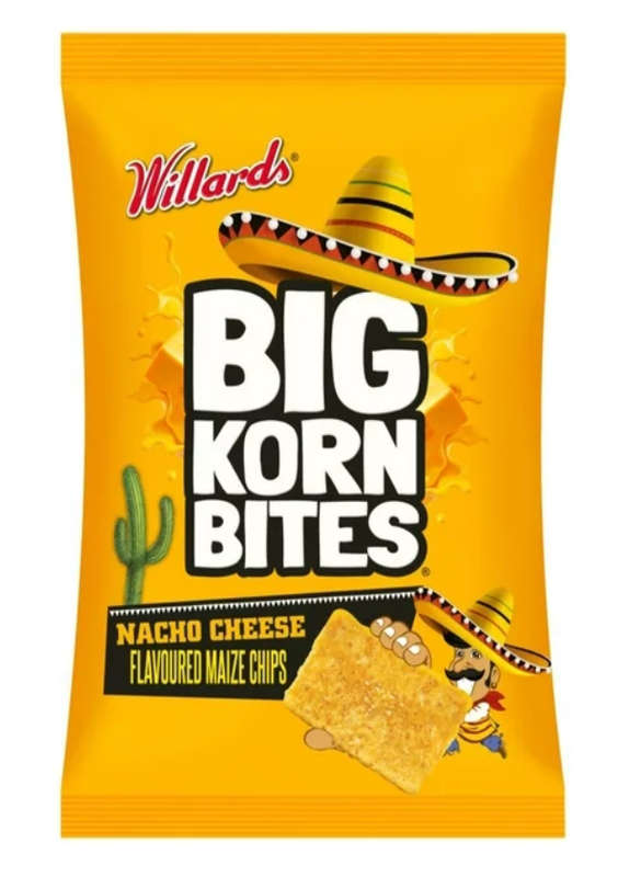 Willards Big Korn Bites Nacho Cheese 120g