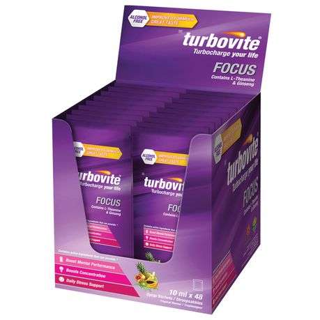 Turbovite Focus Alcohol Free Sachets 10ml 48 pack