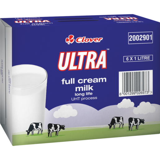 Clover Ultra long life full cream milk 6 x 1L