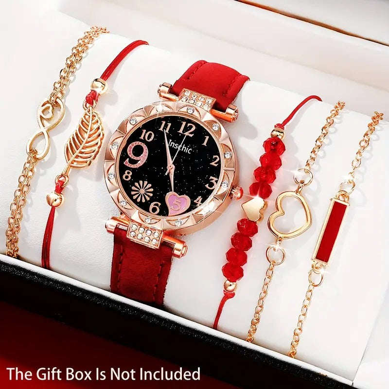 Elegant Women's Quartz  Watch Bracelet Set