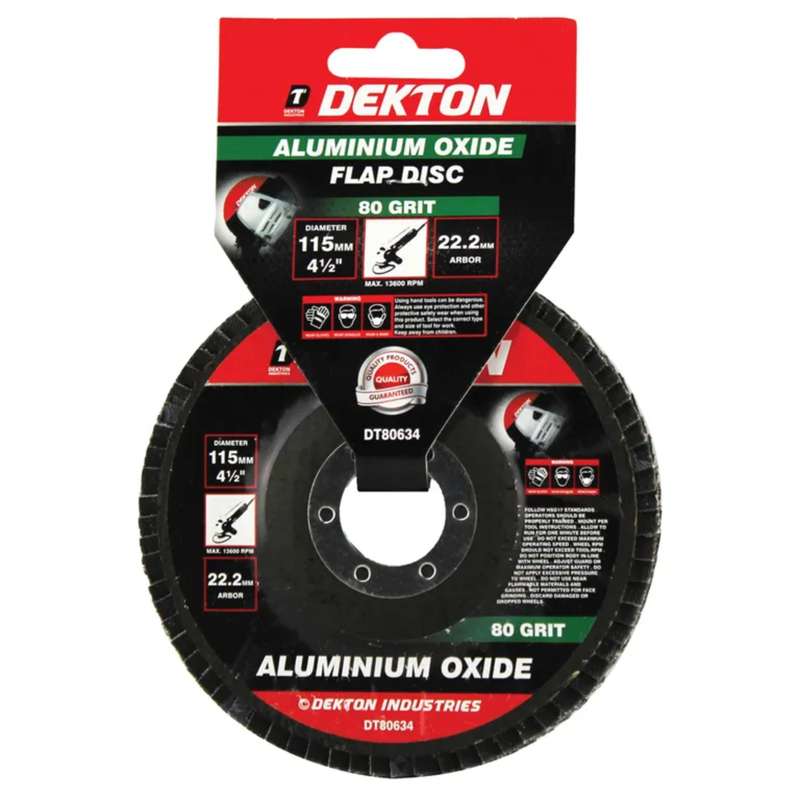 DEKTON 115mm Aluminium Oxide Flap Disc 80 Grit