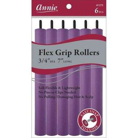 Annie Flex Grip Rollers 3/4 In Dia 7In Long 6-Piece Purple