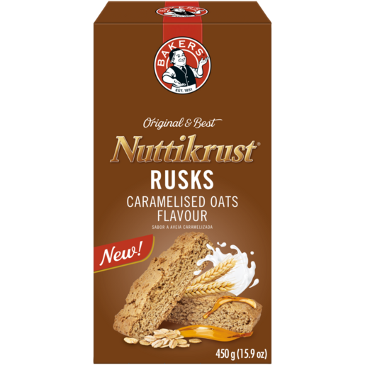 Bakers Nuttikrust Caramelised Oats Flavour Rusks 450g