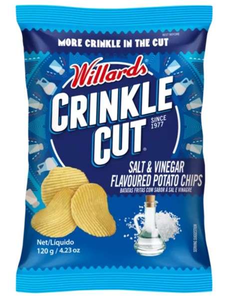Willards Crinkle Cut Salt & Vinegar 120g