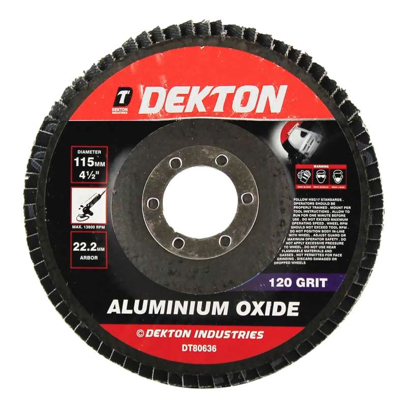DEKTON 115m Aluminium Oxide Flap Disc 120 Grit
