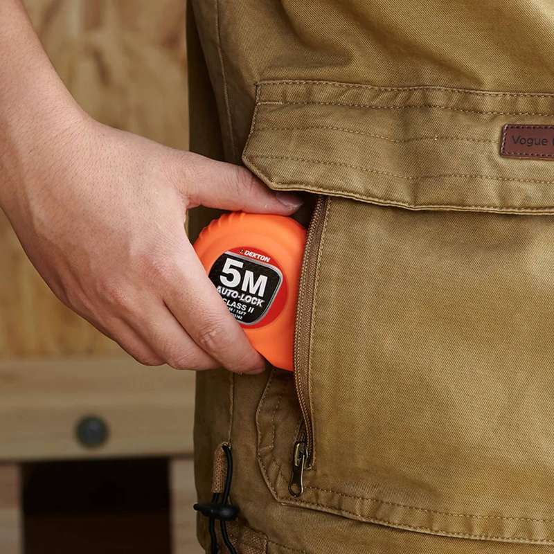DEKTON HI VIS Orange Soft Grip Auto-Lock Tape Measure 5m x 19mm