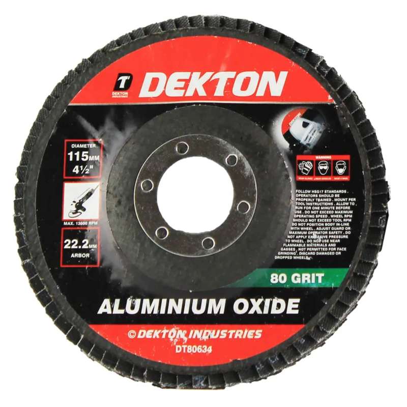 DEKTON 115mm Aluminium Oxide Flap Disc 80 Grit