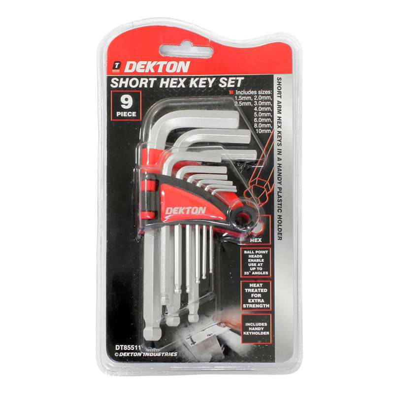 DEKTON 9PC Ball End Short Hex Key Set
