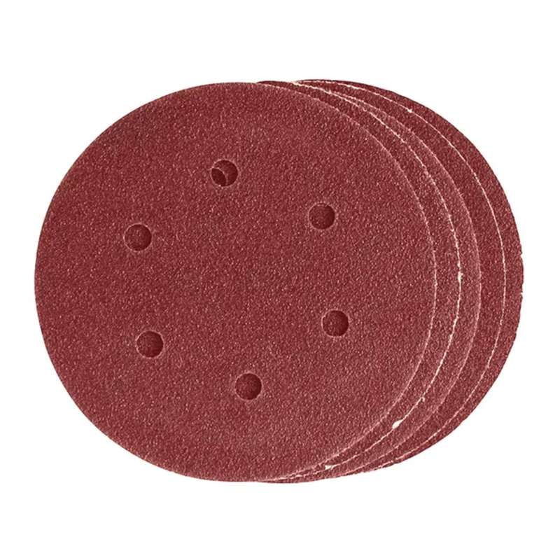 DEKTON 5PC Hook and Loop Orbital Sanding Discs 150mm - Coarse 60 Grit