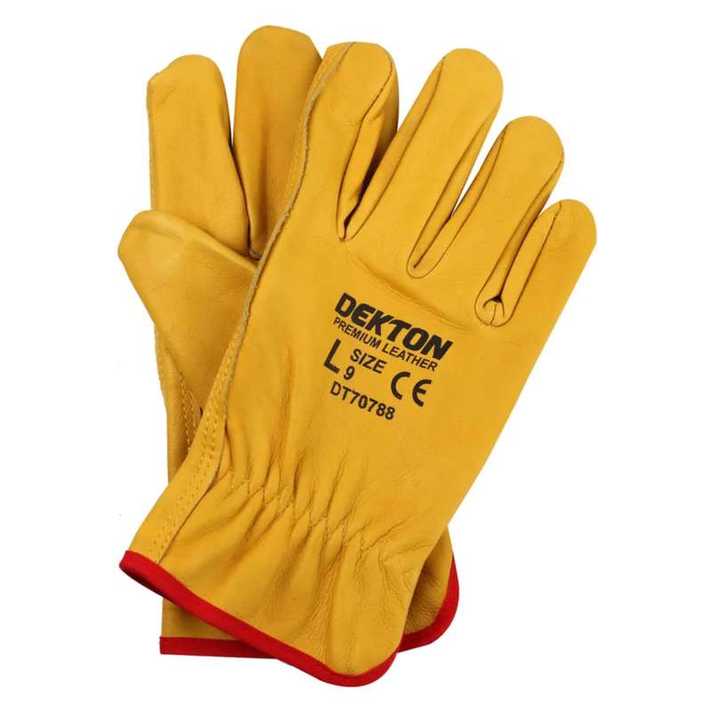 DEKTON Size 9/L Leather Working Gloves