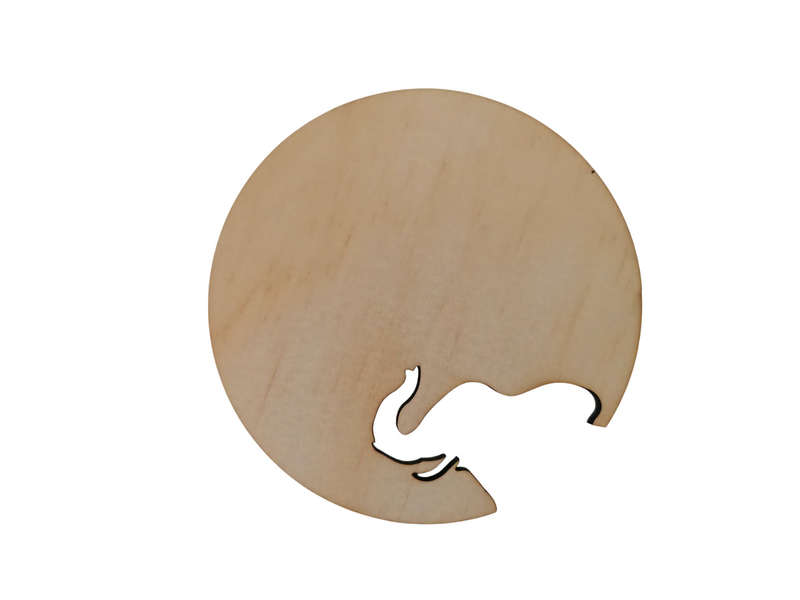 Wooden Elephant Cutout Cup Coasters