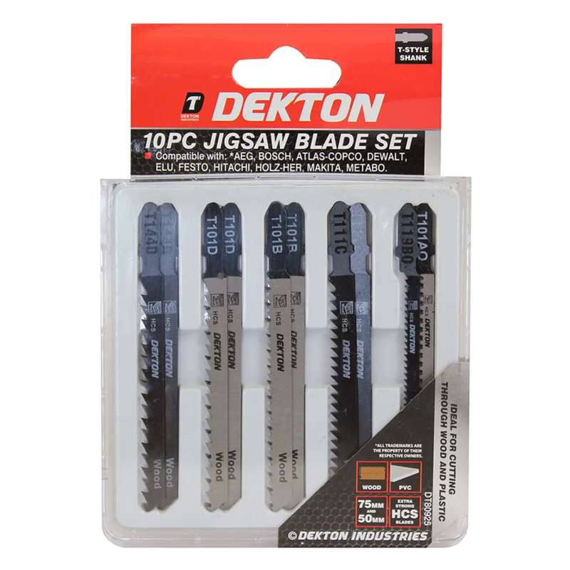 DEKTON 10PC Jigsaw Blade T Type Set
