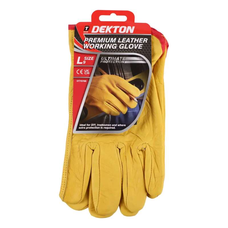 DEKTON Size 9/L Leather Working Gloves