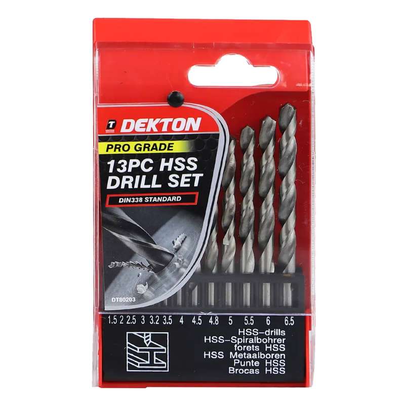 DEKTON 13PC HSS Drill Set Pro 1.5-6.5mm