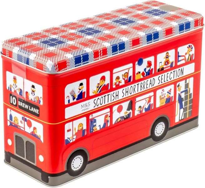 M&S Scottish Shortbread Selection London Red Bus Tin 500g