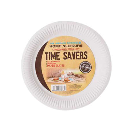White Paper Plates- 20 Plates