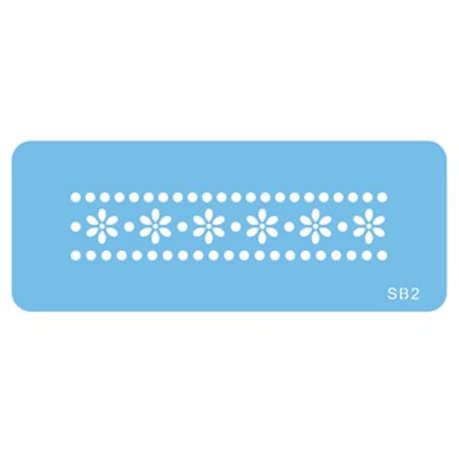 Jem Stencil - Daisy and Dots Border - 102 x 22mm / 4 x 1