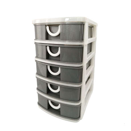 Mini" Desk Top Organizer Storage Drawers 14.5 x 16.5 x 26 cm Grey