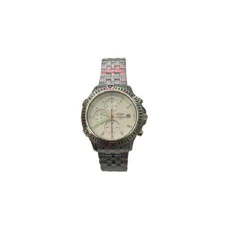 Rotary Chronograph White Dial Stainless Steel Mens Watch