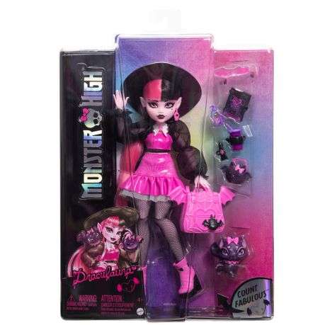Monster High Draculaura Doll With Pet Bat-Cat Count Fabulous & Accessories