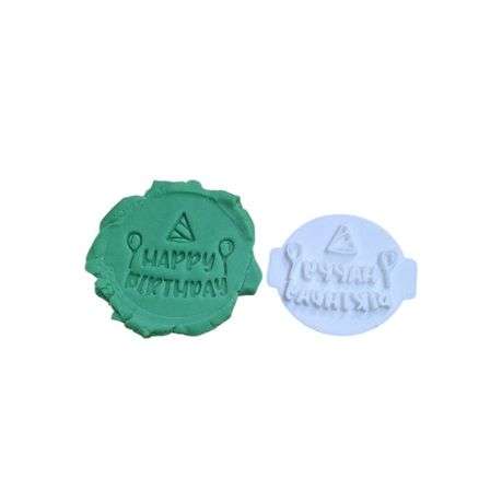 Hubbe Cookie Cutter - Happy Birthday with Party Hat Embosser