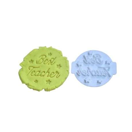 Hubbe Cookie Cutter - Best Teacher with Stars Embosser