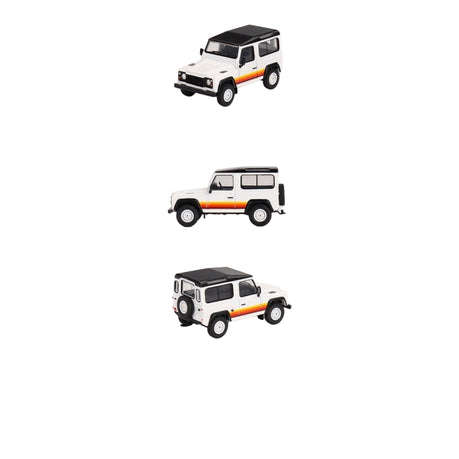 Mini GT Land Rover Defender 90 Wagon White 1:64 Model