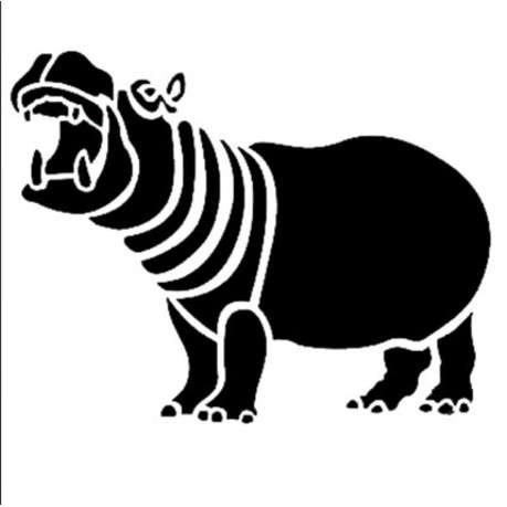 Jem Stencil - Hippo - 72 X 97mm / 4 X 4