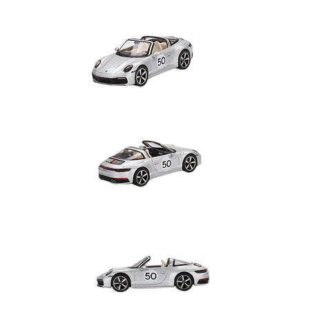 Mini GT Porsche 911 Targa 4S Silver Metallic 1:64 Model