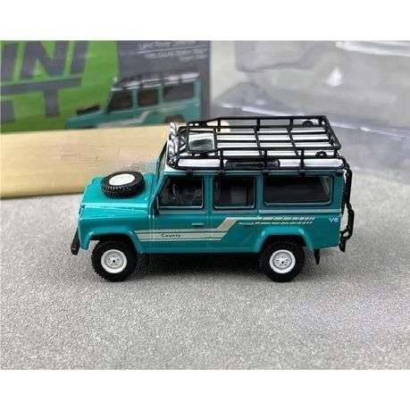Mini GT LandRover Defender 110 1985 Trident Green 1:64 Model