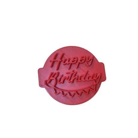 Hubbe Cookie Cutter - Happy Birthday with Banner Embosser