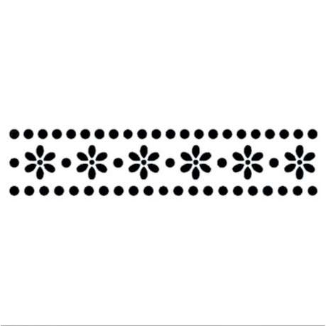 Jem Stencil - Daisy and Dots Border - 102 x 22mm / 4 x 1