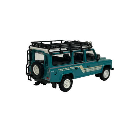 Mini GT LandRover Defender 110 1985 Trident Green 1:64 Model