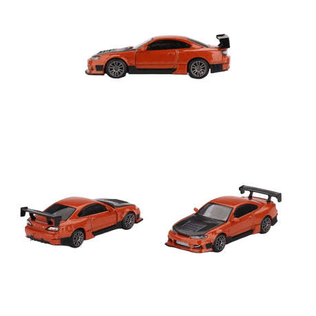 Mini GT Nissan Silvia S15 D-MAX Metallic Orange1:64 Model